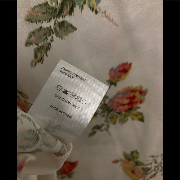 R13 floral-print silk blouse. color Ecru. Size XS. - Picture 12 of 13